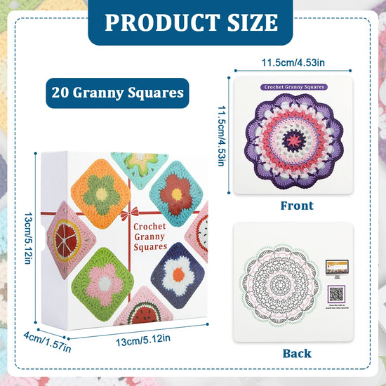 Set 20 carte modelli knitting / crochet – Kit modelli granny square fai-da-te per principianti