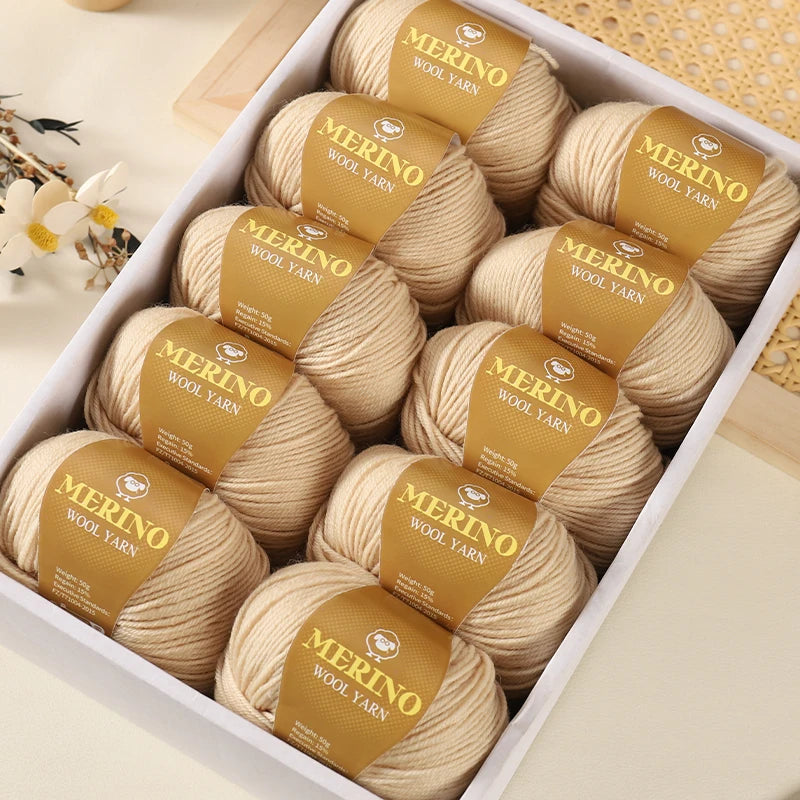 Set 500 g Filato Lana Medio-Spesso – 10 Gomitoli per Maglieria e Uncinetto