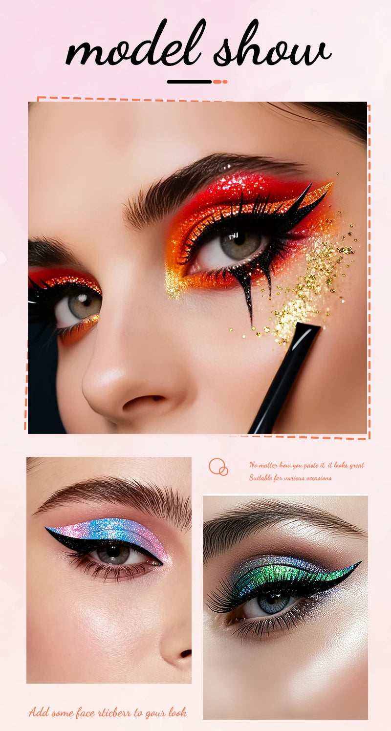 Adesivi Eyeliner Glitter Waterproof – Stickers Trucco Occhi Party