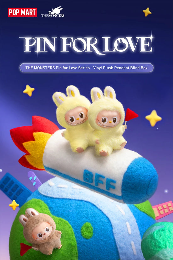 POP MART The Monster Pin for Love Series – Portachiavi in peluche vinilico, blind box (N-Z), edizione limitata, un pezzo per ordine
