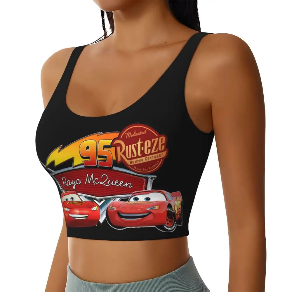 Maglia cars SaettaMcQueen Donna | Cartoon Fitness Crop Top Cars