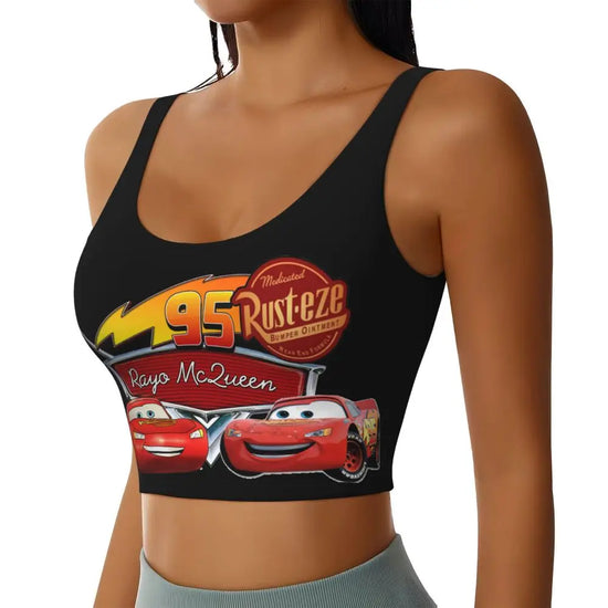 Maglia cars SaettaMcQueen Donna | Cartoon Fitness Crop Top Cars