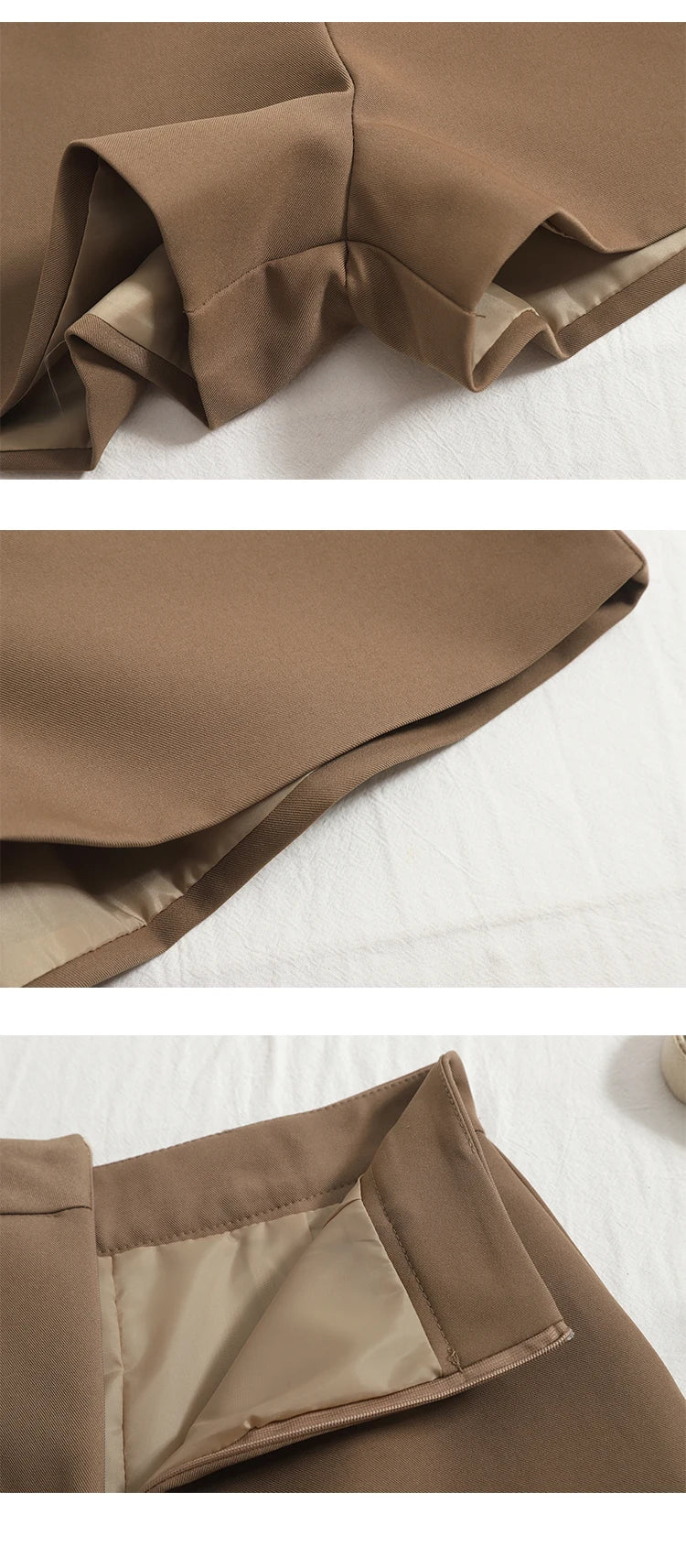 Shorts eleganti donna Heliar – A vita alta con zip e cintura femminile