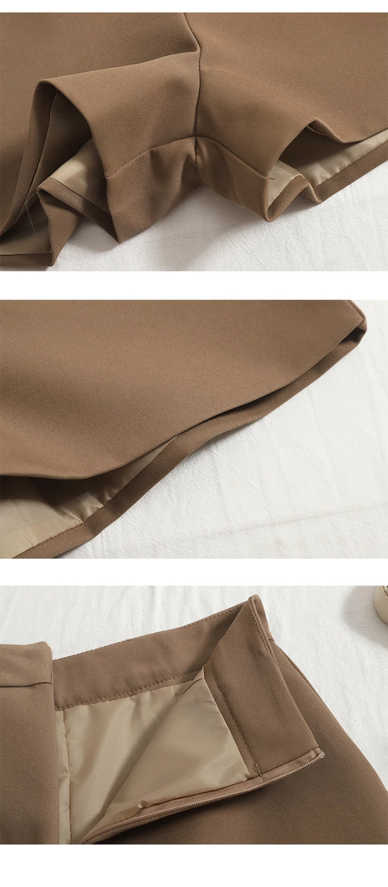 Shorts eleganti donna Heliar – A vita alta con zip e cintura femminile