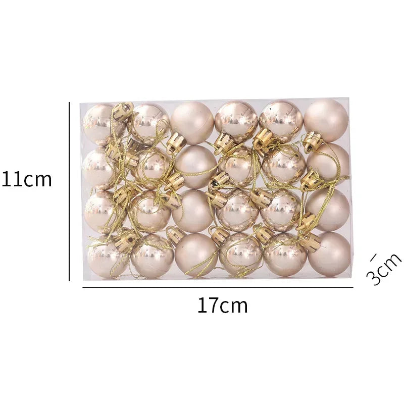 Set da 24-144 palline natalizie da 3 cm – Decorazioni natalizie infrangibili per alberi di Natale e feste