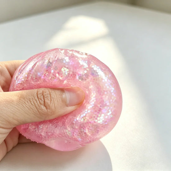 Glitter Dumpling Squishy Bao Antistress Morbido con Perline