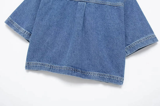 Completo Denim Donna – Set Top e Shorts Elegante Estate