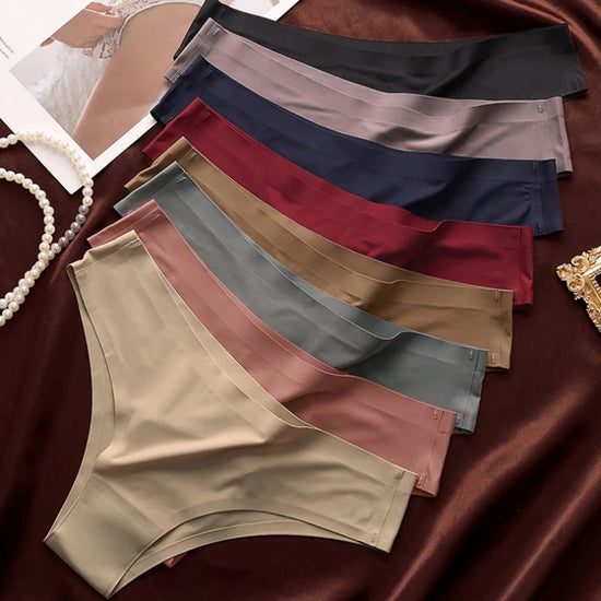 Set 4 pezzi mutandine donna seamless in ice silk – vita bassa G-string ultra sottile comfort quotidiano
