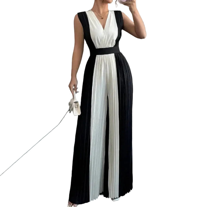 tuta donna scollo a V per ufficio e party chic