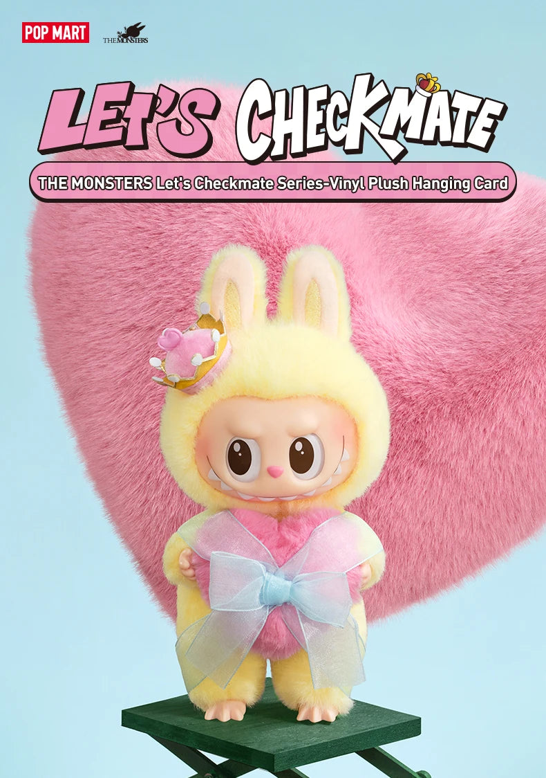 POP MART The Monsters Let’s Checkmate Vinyl Plush Hanging Card – Gadget da collezione, edizione limitata (2 pezzi max)