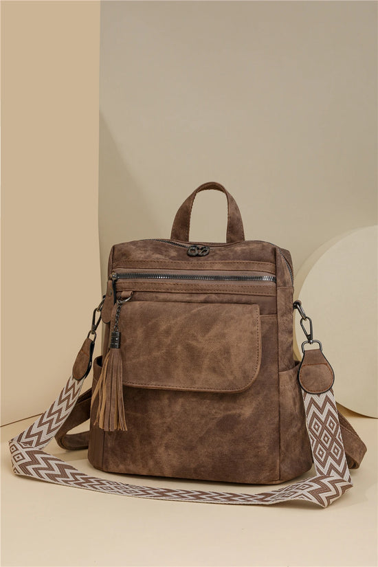 Zaino donna grande capacità in pelle simil-cuoio – daypack fashion da viaggio e scuola, backpack solid colour per ragazze