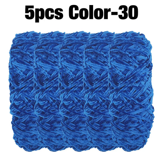 Set 5 rotoli filato ciniglia velluto 100 g – filo morbido e caldo per coperta, maglione, cuscini, DIY