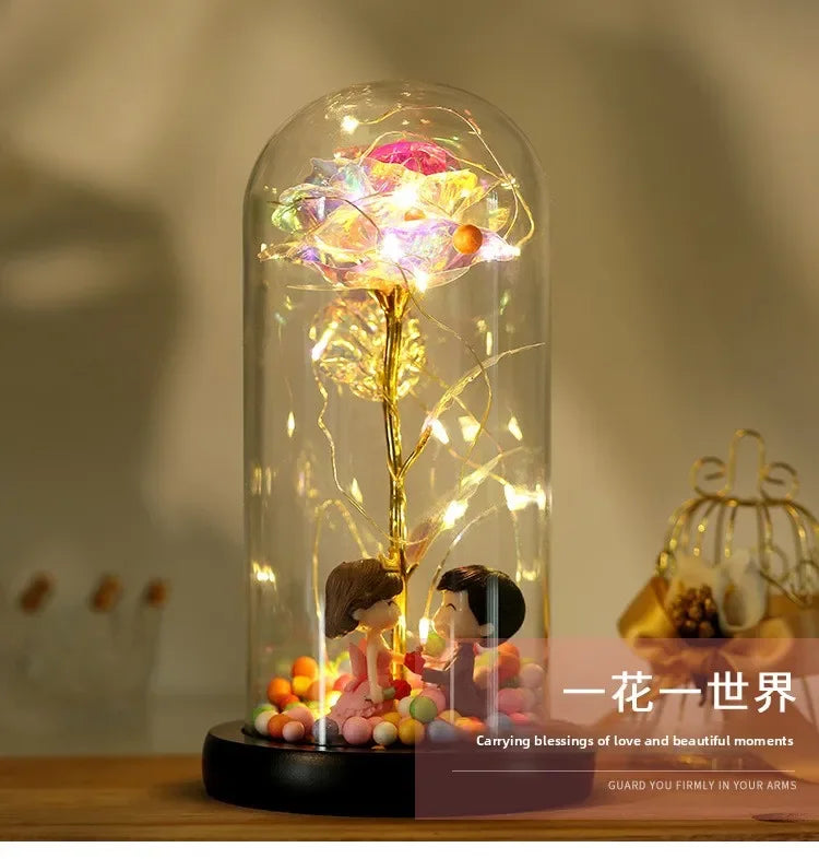 Rosa Eterna LED in Vetro – Regalo San Valentino per Fidanzata