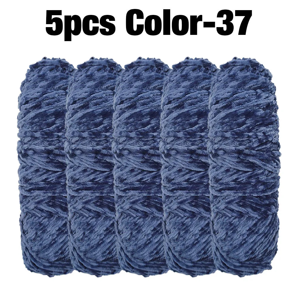 Set 5 rotoli filato ciniglia velluto 100 g – filo morbido e caldo per coperta, maglione, cuscini, DIY