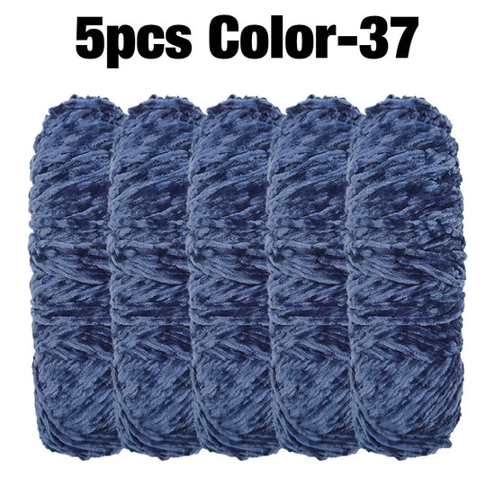 Set 5 rotoli filato ciniglia velluto 100 g – filo morbido e caldo per coperta, maglione, cuscini, DIY