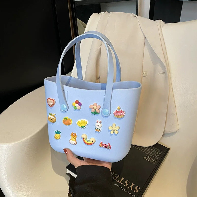 Borsa Mare Colorata Impermeabile – Cestino Estivo Donna Multicolore per Spiaggia e Piscina
