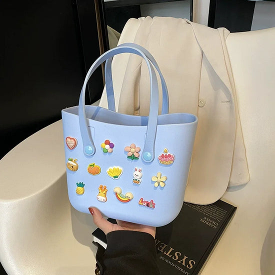 Borsa Mare Colorata Impermeabile – Cestino Estivo Donna Multicolore per Spiaggia e Piscina