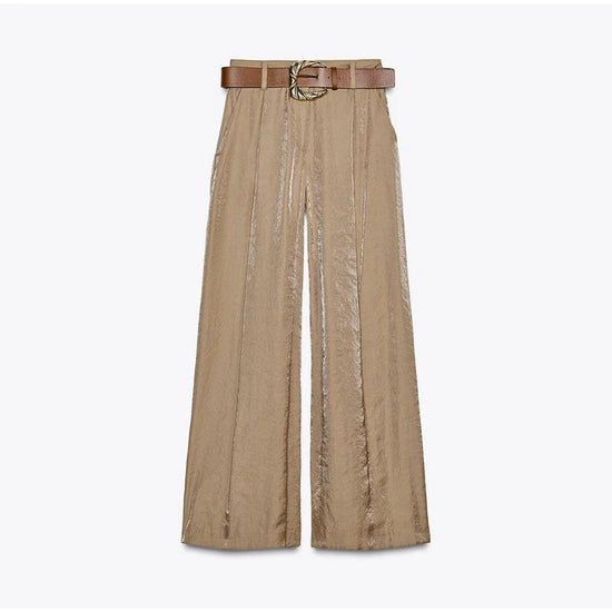 Completo donne 2025 – Pantaloni vita alta largo + body + top in coordinato con cintura inclusa