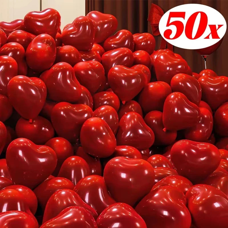 Palloncini Cuore Rosso 50/10 pezzi – Decorazioni Romantiche per San Valentino