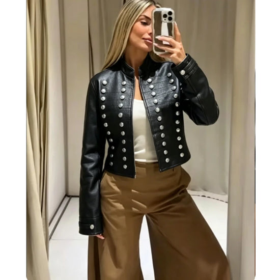 Giacca Cropped Donna con Bottoni e Fit Slim - immagine 39