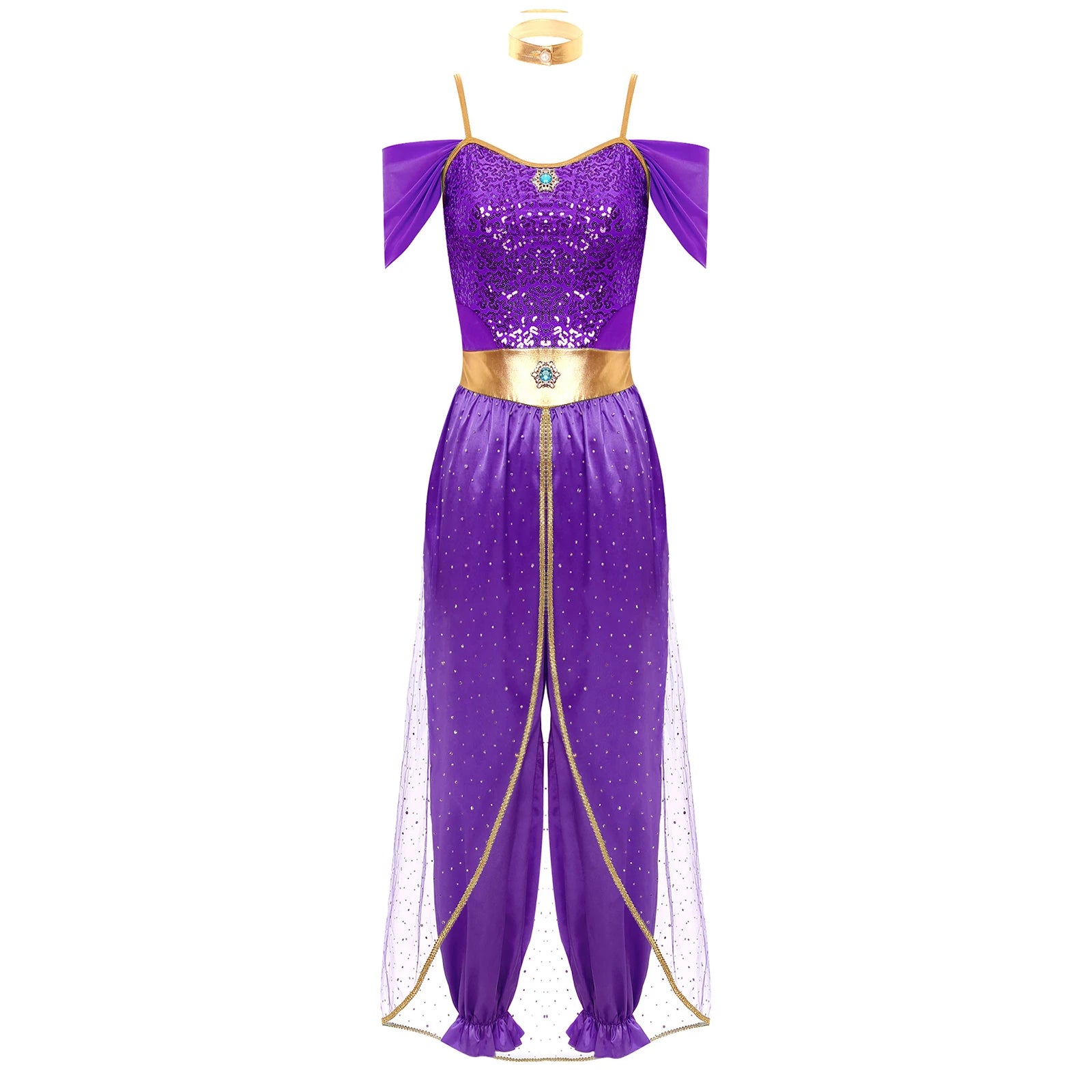 Costume da Principessa Araba / Jasmine Bollywood – Outfit Cosplay per Feste e Halloween