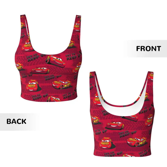 Maglia cars SaettaMcQueen Donna | Cartoon Fitness Crop Top Cars