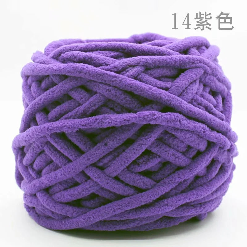 Set 4 pezzi filato chenille cotone 400 g – morbido “ice strip” per coperte, sciarpe e lavori fai-da-te