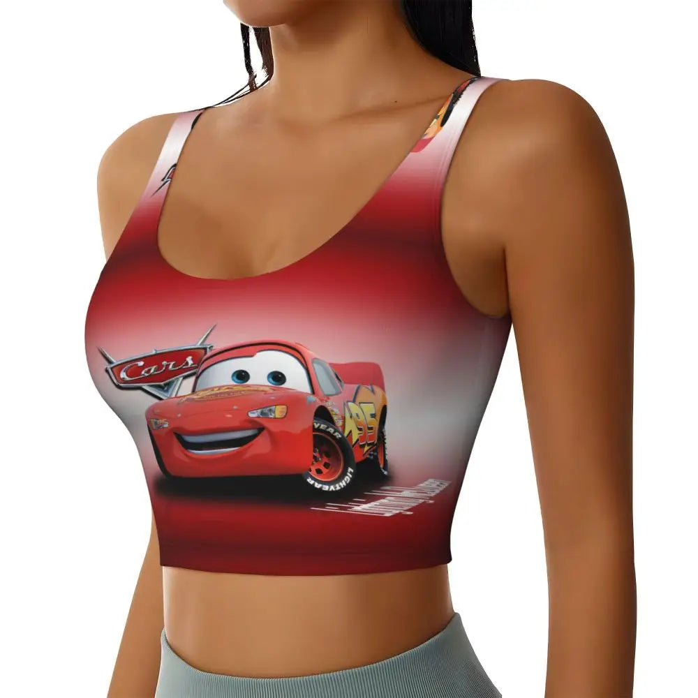 Maglia cars SaettaMcQueen Donna | Cartoon Fitness Crop Top Cars