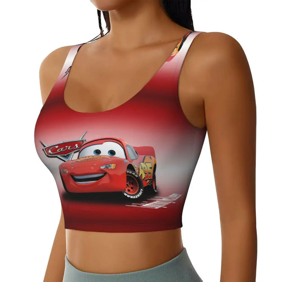 Maglia cars SaettaMcQueen Donna | Cartoon Fitness Crop Top Cars