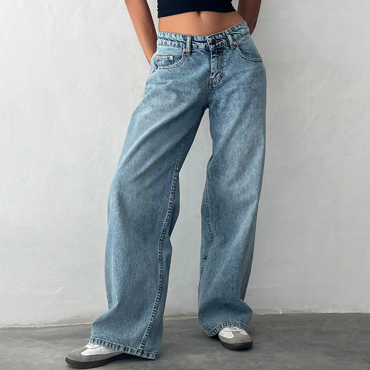 Jeans Boyfriend Donna Vita Alta con Tasche – Stile Y2K
