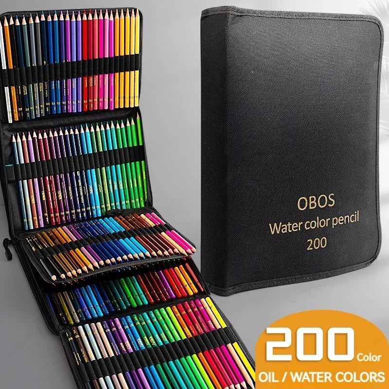 Set Matite Colorate 48/72/120/200 Colori – Oil e Acquerellabili per Disegno