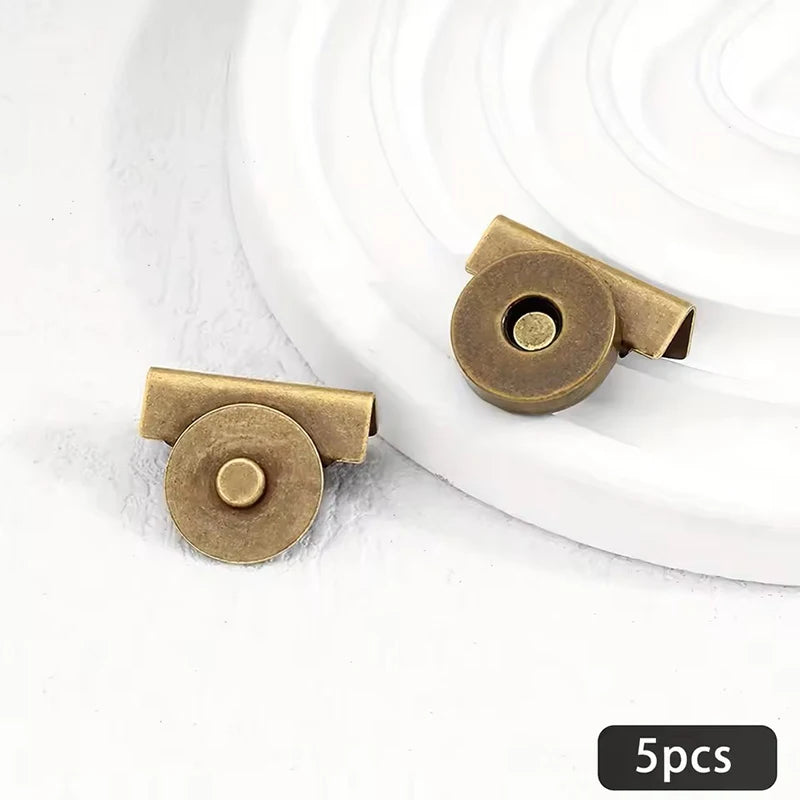 Set 5 Coppie Fermagli Magnetici Metallici Seamless – Snap Button per Chiusura Borse