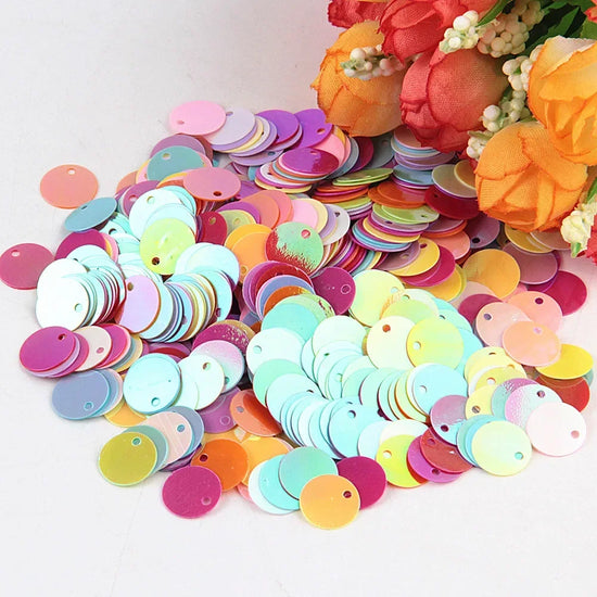 Paillettes Flat Rotonde 10–25 mm con Foro – 10 g , Costumi, Scialli, Danza, Scrapbooking e Decorazioni