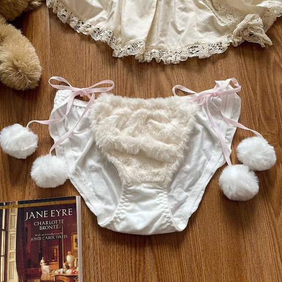 Set Intimo Donna Orsetto in Peluche ‒ Reggiseno e Slip Plush Invernali Cartoon