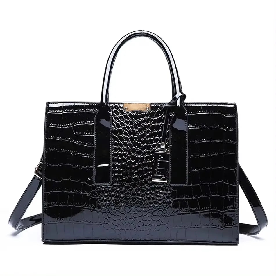 Borsa a tracolla donna con tasche e scomparti - Nero