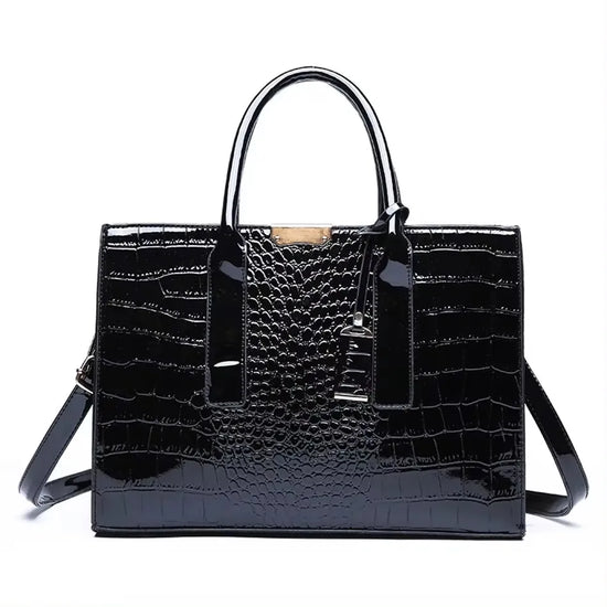 Borsa a tracolla donna con tasche e scomparti - Nero