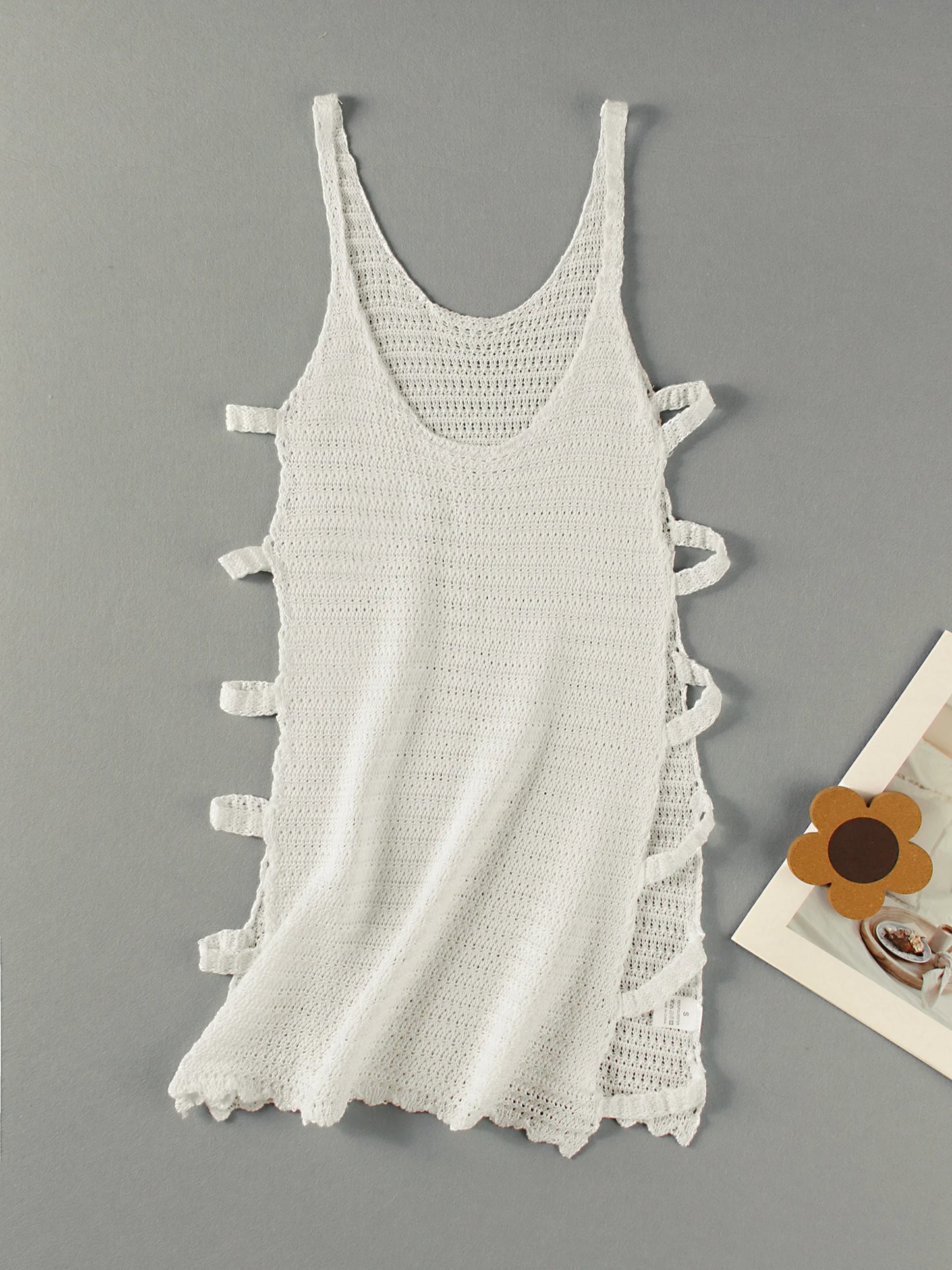 Vestito Donna Mare Estivo Scollo U con Tagli Laterali – Corto e Sexy a Righe Estate 2025