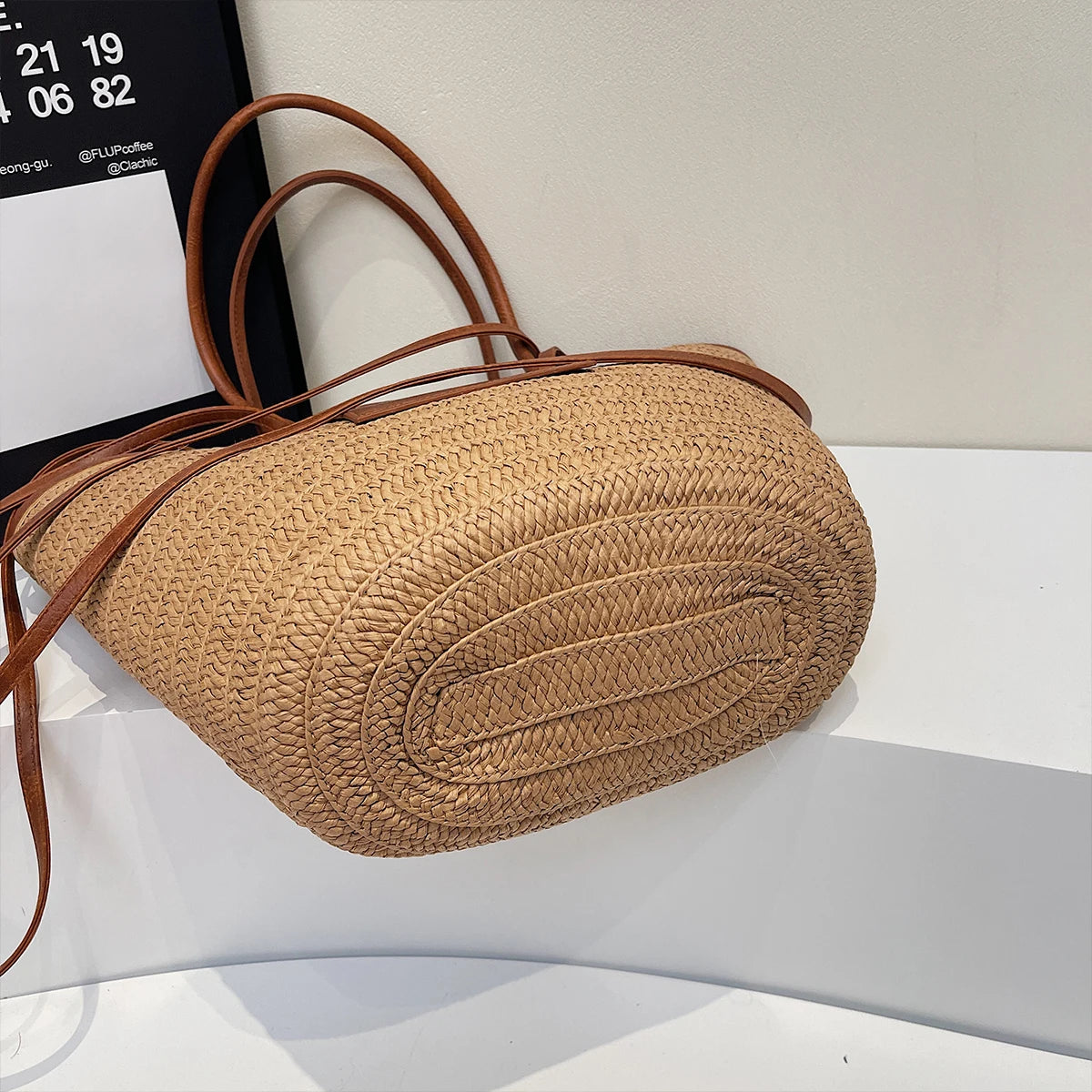 Borsa Donna in Paglia Intrecciata – Tote Estiva con Zip