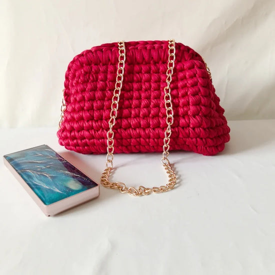 Clutch donna crochet fatta a mano – pochette artigianale intrecciata ideale per il giorno