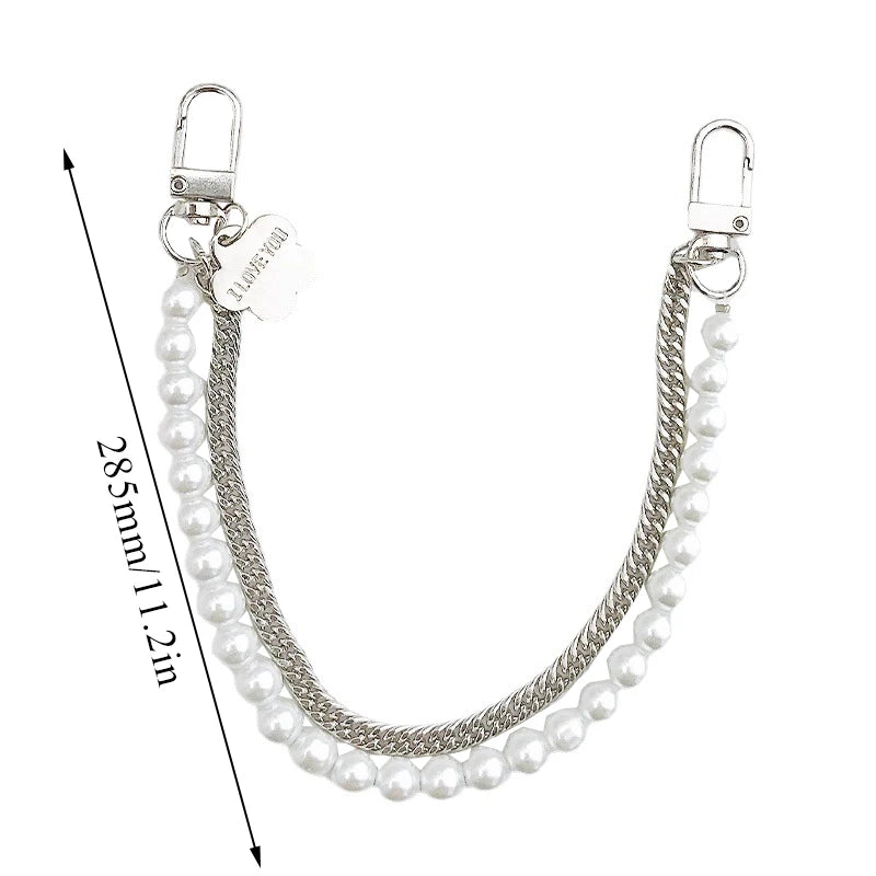 Catenella per borsa 26 cm perle imitation – tracolla elegante per handbag / shoulder bag donna, accessorio fashion