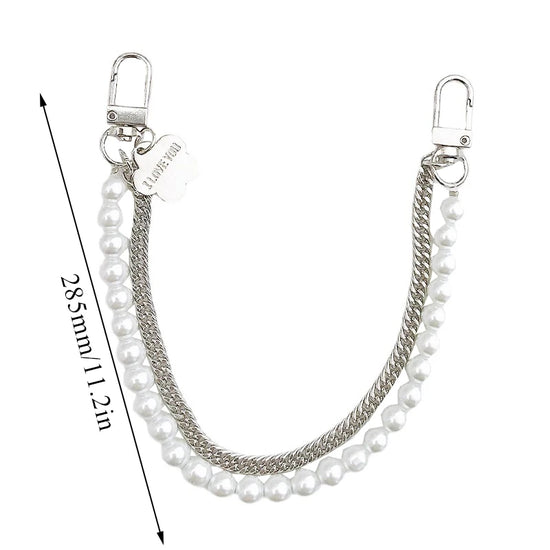 Catenella per borsa 26 cm perle imitation – tracolla elegante per handbag / shoulder bag donna, accessorio fashion