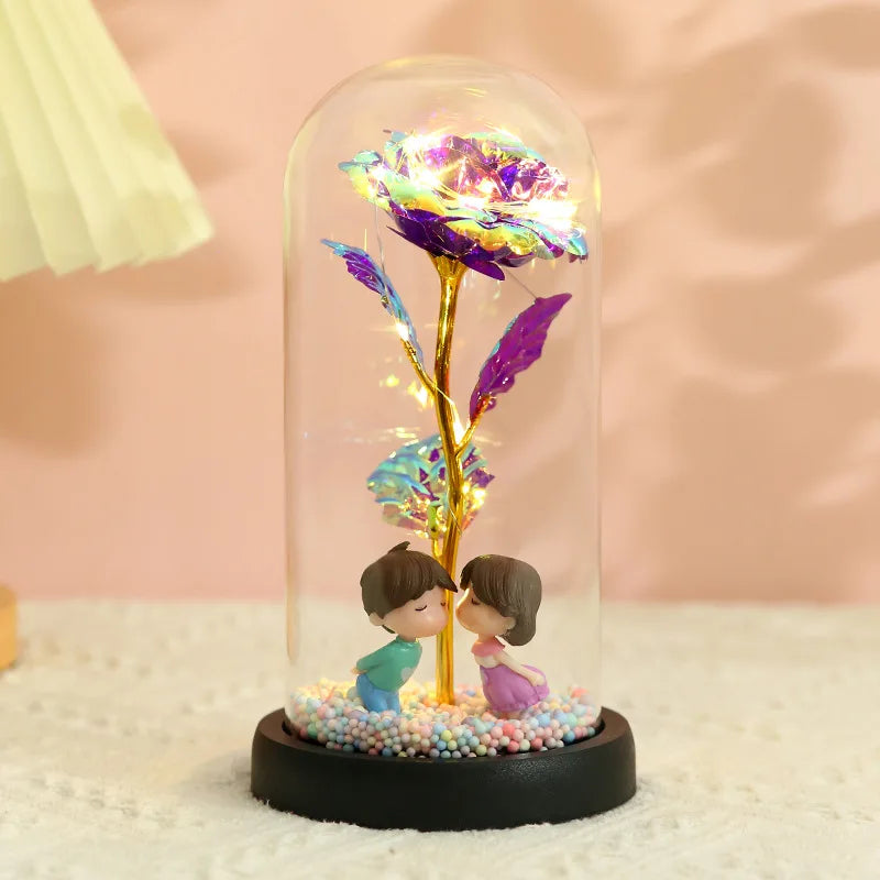 Rosa Eterna LED in Vetro – Regalo San Valentino per Fidanzata