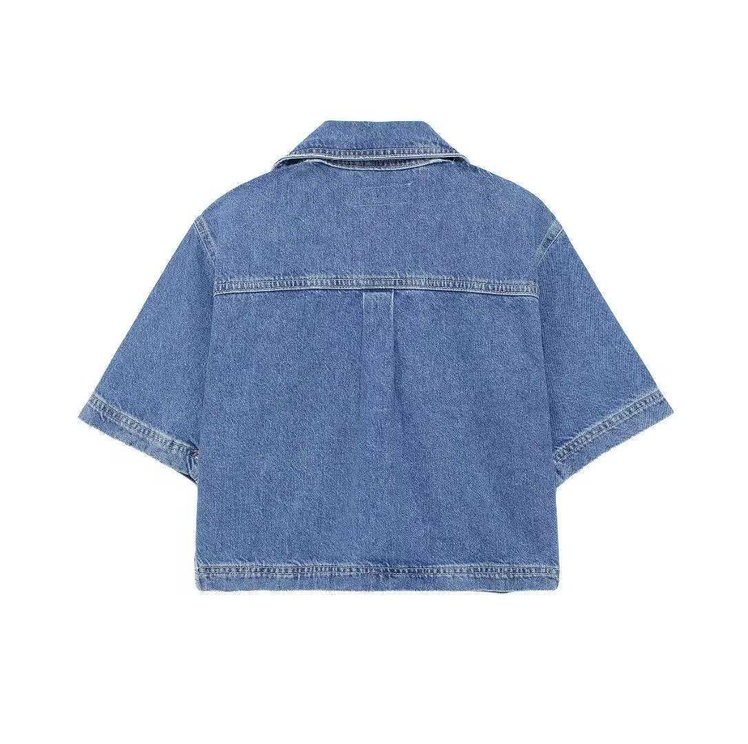 Completo Denim Donna – Set Top e Shorts Elegante Estate