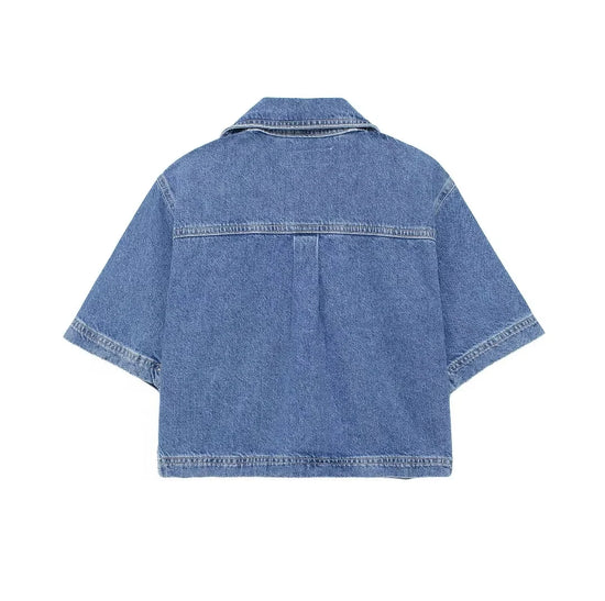 Completo Denim Donna – Set Top e Shorts Elegante Estate