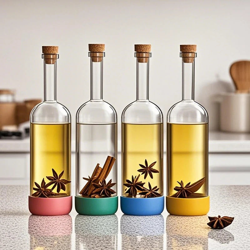 Bottiglia per Licuori in Vetro 800 ml con Scala Graduata per Cocktail e Cucina