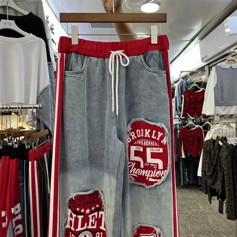 Completo Donna Felpa + Pantaloni Color-Block – Set Streetwear Casual con Cuffs Grezzi