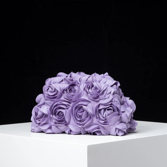 Clutch elegante rosa per donna – borsa clutch da cerimonia/partecipazione con rose, regalo perfetto per festa & cena