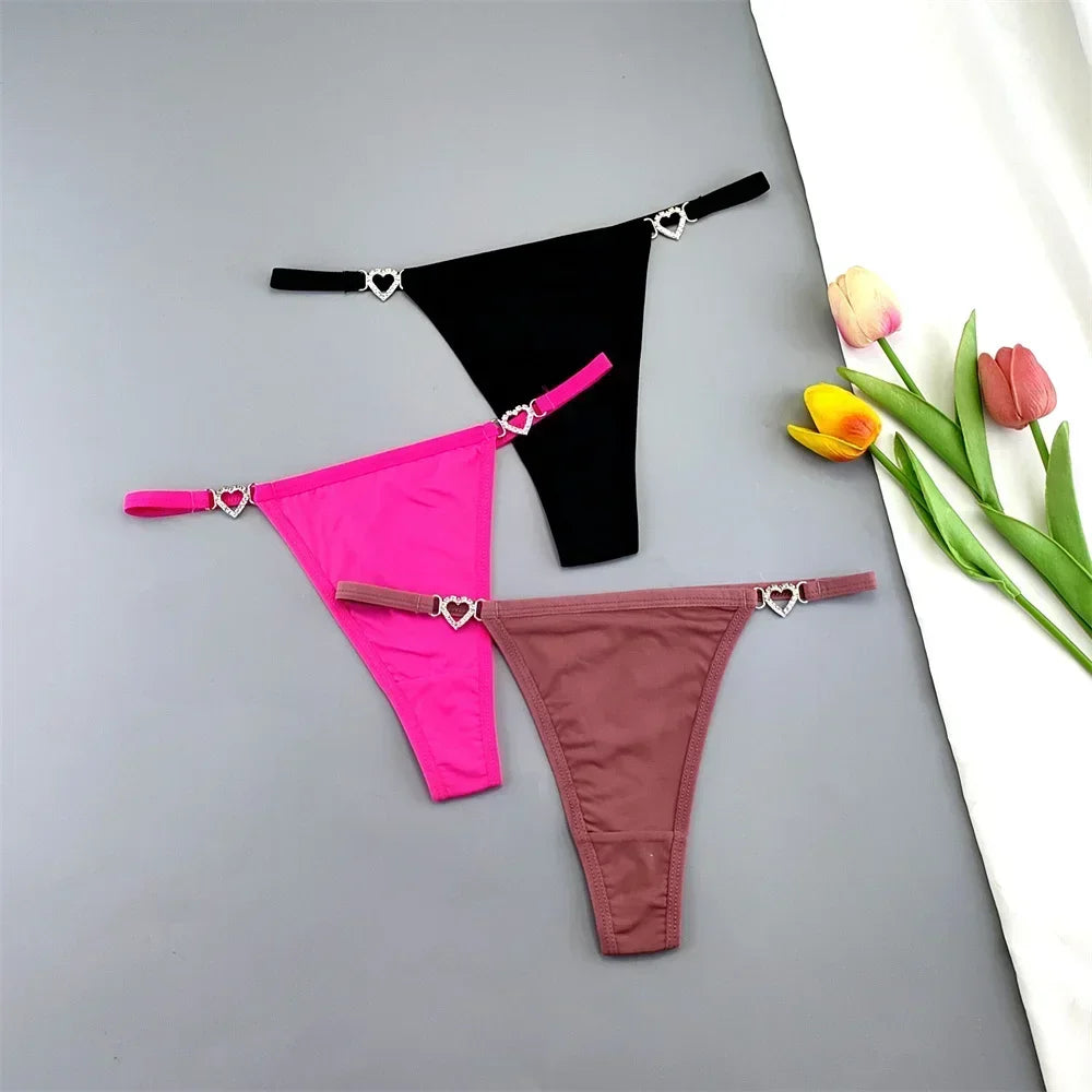 Set 3 Perizomi Sexy con Fibbia Strass – Effetto Ghiaccio, Invisibili, Ultra Comfort