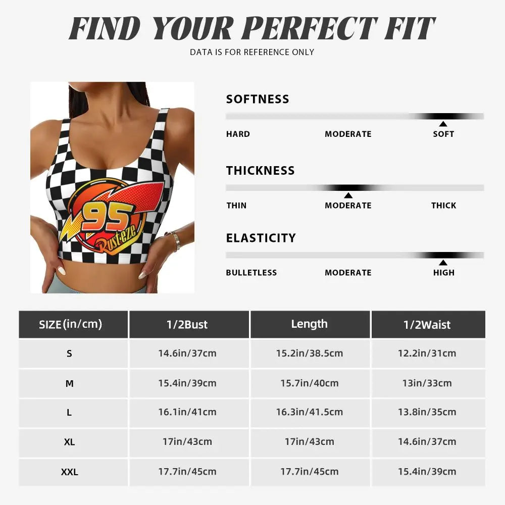 Maglia cars SaettaMcQueen Donna | Cartoon Fitness Crop Top Cars