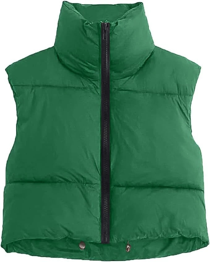 Gilet Corto Donna Imbottito Collo Alto – Giubbotto Senza Maniche Piumino per Outdoor e Viaggi